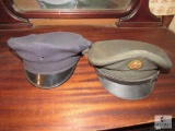 Lot 2 Vintage Military Style Hats / Caps