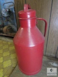 Vintage Red Metal Milk Can