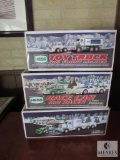 Lot 3 Hess Collector Coin Banks Race Car and Racer, and 2 Truck and Front Loader