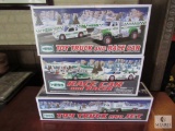 Lot 3 Hess Collector Coin Banks Truck and Jet, Truck and Race Car, Race Car and Racer