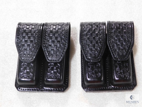 2 new Hunter leather double mag pouches fits staggered mags Beretta, Glock, Sig