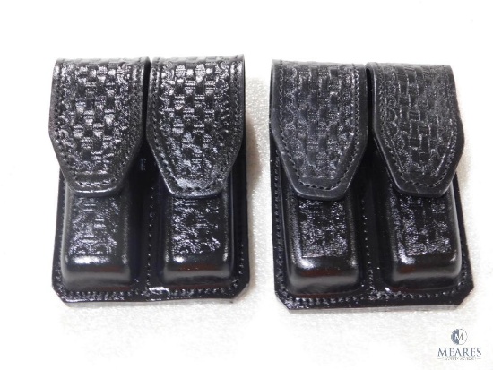 2 new Hunter leather double mag pouches fits Beretta, Glock, Ruger and similar