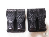 2 new Hunter leather double mag pouches fits Beretta, Glock, Ruger and similar