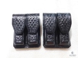 2 new Hunter leather double mag pouches fits Beretta, Glock, Ruger and similar