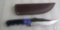 New custom D2 stainless fixed blade skinner with leather sheath