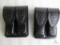 2new leather double mag pouches fits staggered mags like Beretta 92, Ruger, Glock
