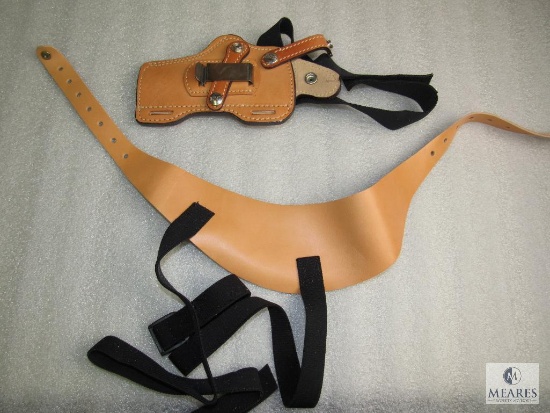 New Hunter suede lined leather shoulder holster fits revolvers up to 4" and mid size autos