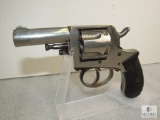 Clement Arms British Bulldog nickel revolver chambered in .44 short rimfire