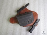 Leather belt slide holster fits Colt Commander