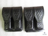 2 new Hunter leather double mag pouches fits staggered mags like Beretta 92,96 Ruger P95, 93 Glock