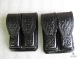 2 new Hunter leather double mag pouches fits staggered mags like Beretta 92,96 Ruger P95, 93 Glock