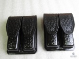 2 new Hunter leather double mag pouches fits Colt 1911 clones and single stack mags