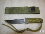 New fixed blade survival knife with paracord handle