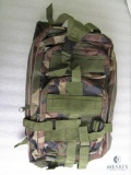 New camo molle rucksack with multiple pockets