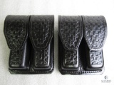 2 New Hunter leather double mag pouches fits staggered mags like Beretta 92, 96 Ruger P95, 93 Glock