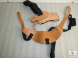 New Hunter suede lined leather shoulder holster, fits revolvers up to 4