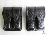 2 new Hunter leather double mag pouches, fits Colt 1911 clones and single stack mags