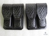 2 new Hunter leather double mag pouches, fits staggered mags like Beretta 92, Ruger, Glock