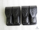 2 new Hunter leaather double mag pouches, fits staggred mags like Beretta 92, Ruger, Glock