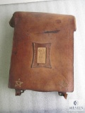 Vintage leather satchel marked Company E 21st Infantry