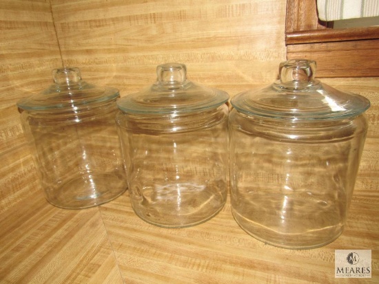 Lot of 3 Glass Canisters