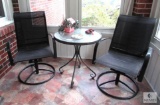 Set Aluminium Swivel Patio Chairs and Table Set