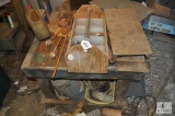 Wood shop table and contents