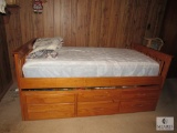 Wood Trundle Bed - Contents NOT included.