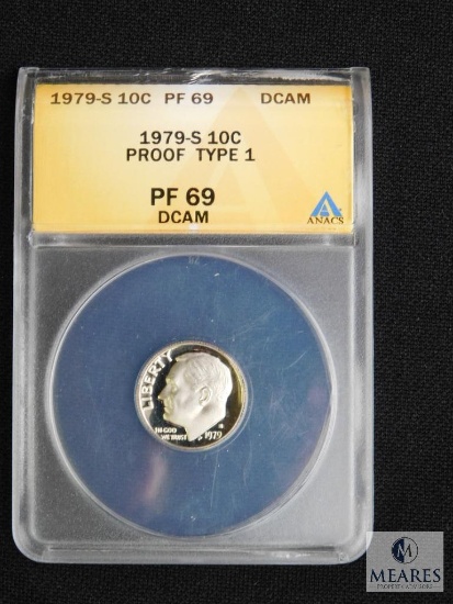 ANACS Graded - 1979-S Roosevelt Dime - Proof Type 1 - PF69 DCAM