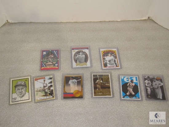 Lot of 9 Babe Ruth Baseball Cards Commemorative 1980's to 2010
