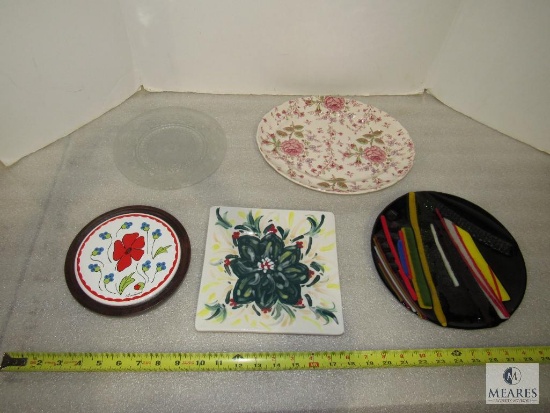 Lot Ceramic & Glass some Hand Painted Dishes / Platter