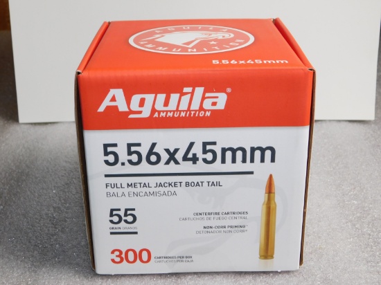 Case 300 Rounds Aguila 5.56 x 45mm Ammunition 55 Grain Ammo
