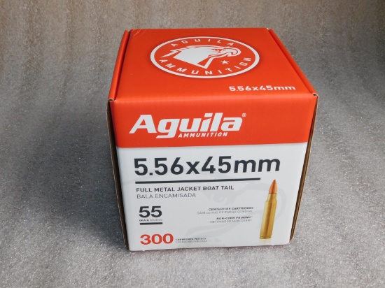 Case 300 Rounds Aguila 5.56 x 45mm Ammunition 55 Grain Ammo