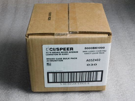 Bulk Pack 1000 Rounds CCI/Speer 9mm Luger Ammunition 115 Grain FMJ Ammo