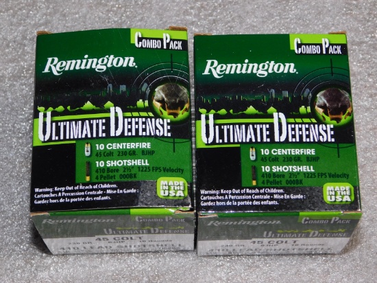 Remington 40 Rounds Combo Pack 45 Colt & .410 Lead Shotshell Ammunition