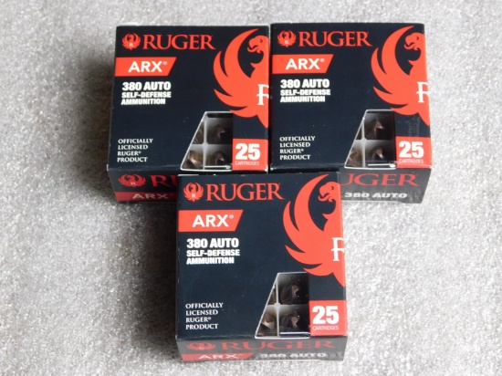 60 Rounds Ruger .380 ARX Self Defense Ammunition 97 Grain Ammo