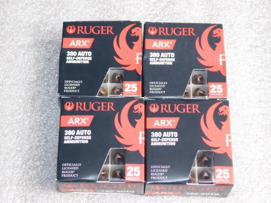 80 Rounds Ruger .380 ARX Self Defense Ammunition 97 Grain Ammo