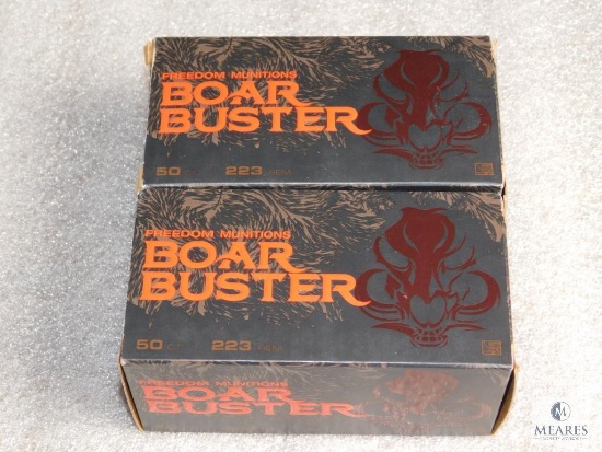 100 Rounds Freedom Boar Buster .223 REM Ammunition 64 Grain Nosler Ammo