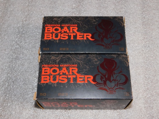 100 Rounds Freedom Boar Buster .223 REM Ammunition 64 Grain Nosler Ammo