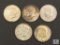 Mixed lot of (5) Kennedy Half Dollars