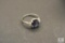 14K White Gold Ladies Ring with Diamonds and Possible Sapphire