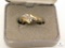 Ladies Gold Ring marked 14k FTK - size 8 - with Clear Stone possibly Diamonds