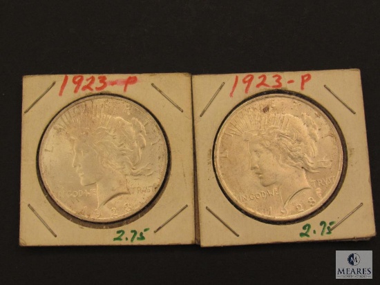 Lot (2) 1923-P Peace Dollars