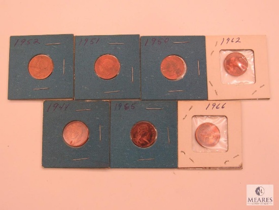 Lot of (7) assorted foreign Cents