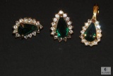 Possible Diamond and Emerald Earrings and Charm