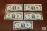 Group of (5) 1976 USD $2 Notes