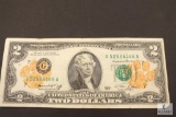 1976 US $2 Note - stamped with Clemson tiger paws