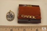 Carol Name Pendant and Family Portrait Charm