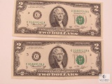 Sequential US $2 Notes Series 1976 Sequential Serial Numbers