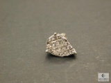 Teardrop Shaped Earring marked 18K on Post Back Possible Diamonds